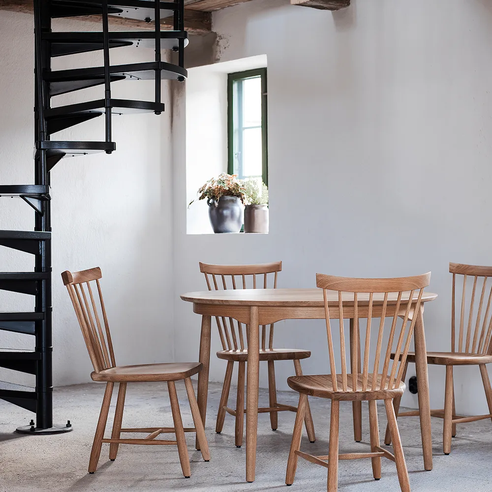 Carl ruokapöytä koivu, Valkoinen 21 peittävä, kiinteä levy Stolab