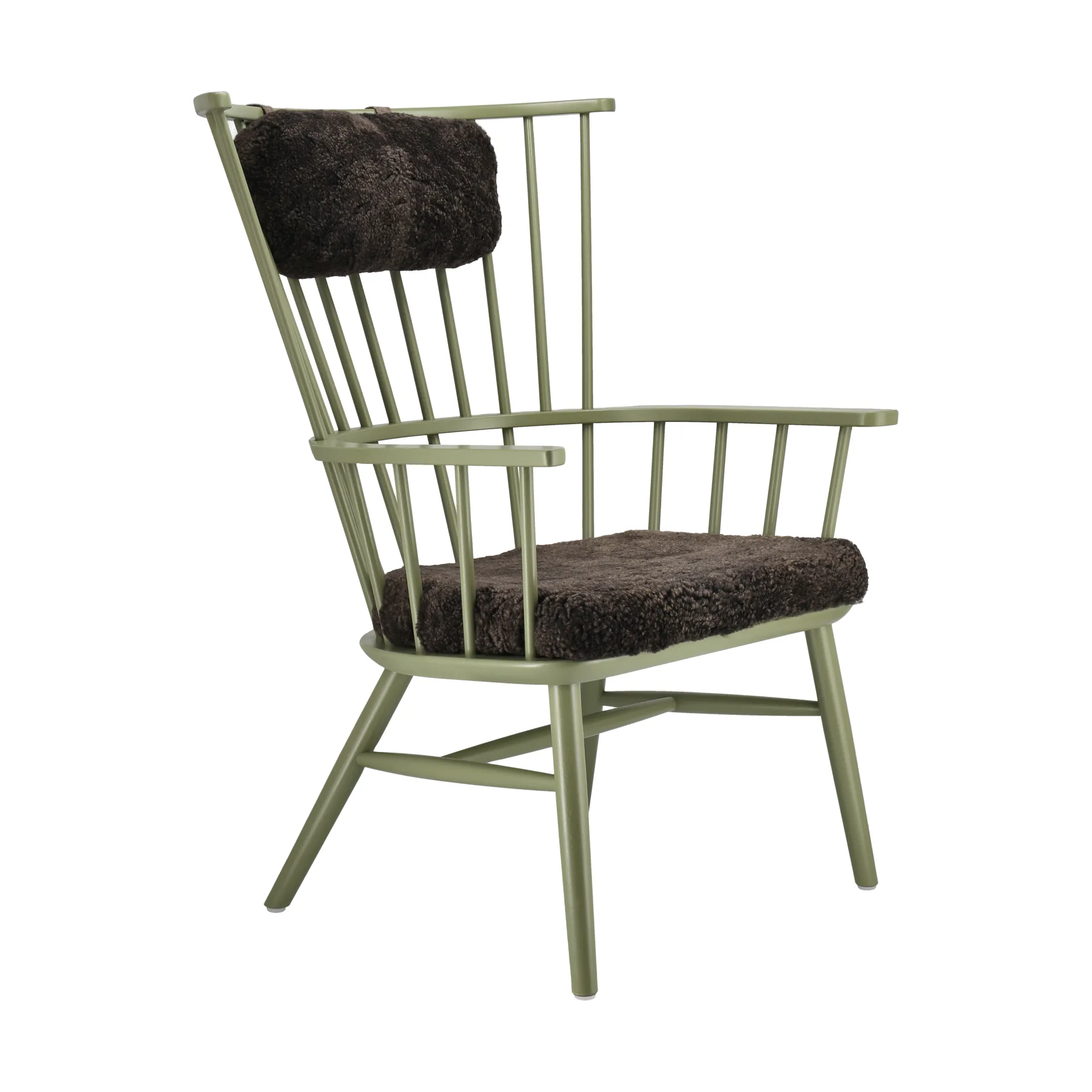 Henriette nojatuoli tyyny&niskatyyny Oliivinvihreä-Espresso Stolab