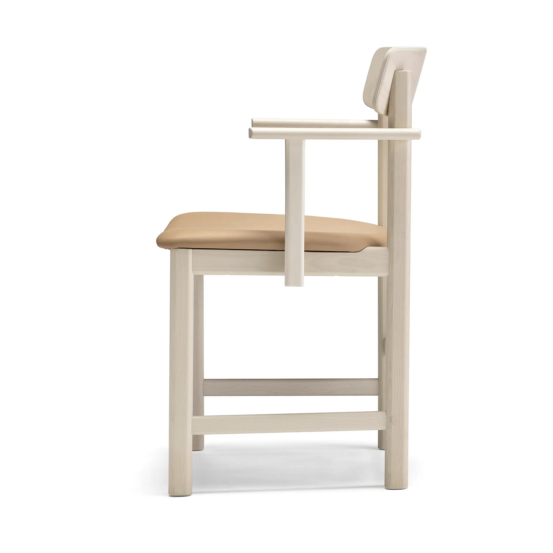 Pal käsinojallinen tuoli, Koivu vaalea mattalakka-Elmosoft 22030 Stolab