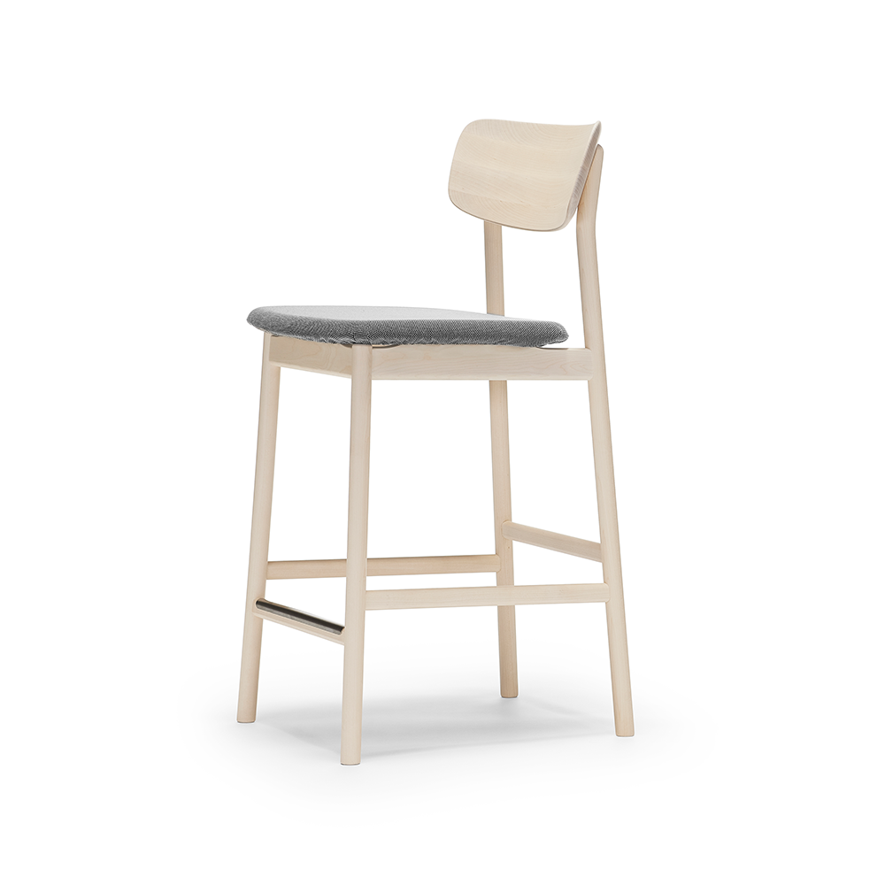 Stolab Prima Vista -baarituoli Kangas blues 9202 ruskea/beige, vaalea mattalakattu koivurunko