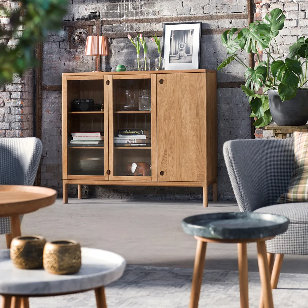 Prio korkea senkki, tammi luonnollinen öljy, lasiovi Stolab