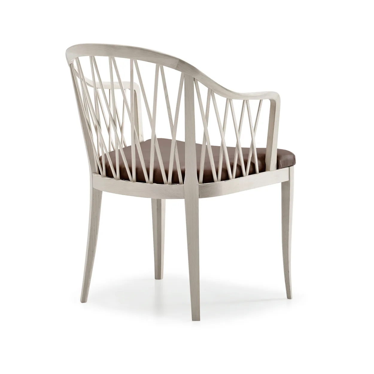 Stolab Widemar käsinojallinen tuoli Nahka tummanruskea, öljytty koivu