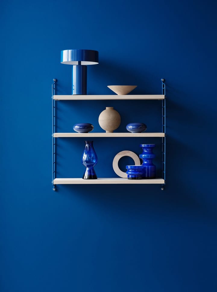 String 1949-2024 hylly Limited Edition 60x60x20 cm, Blue/white oiled pine String