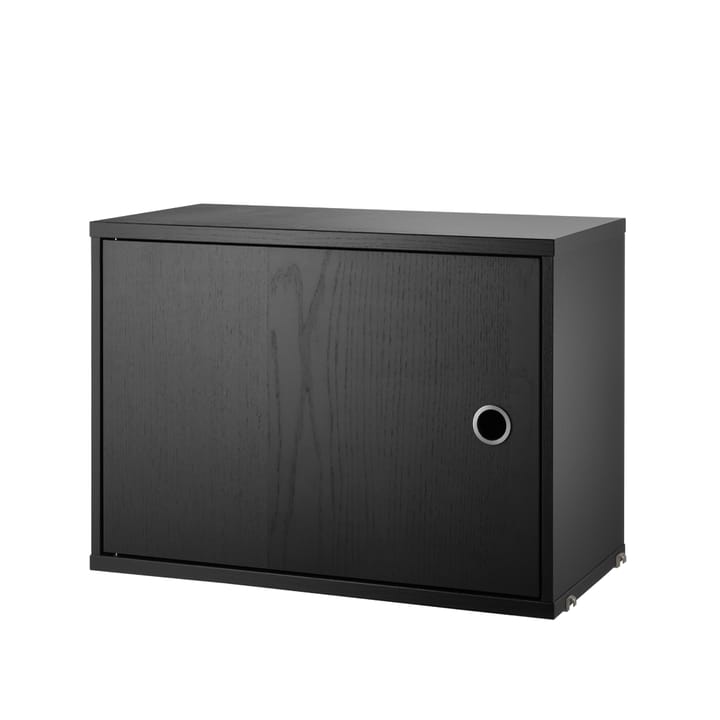 String-hylly kaappi ovella - laatikko musta petsi, 58x30 cm - String
