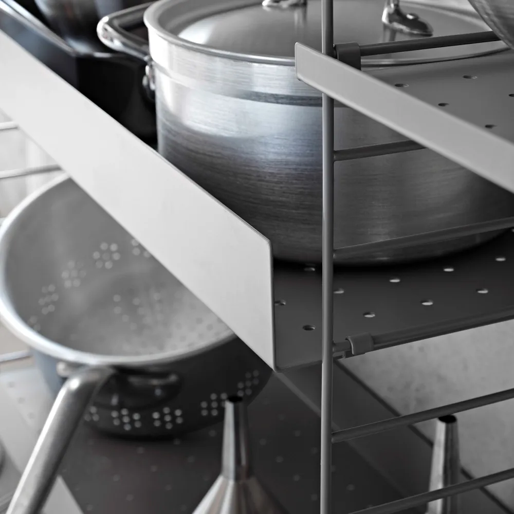 String hyllylevy metalli, musta, 58x30 cm, korkea reuna String