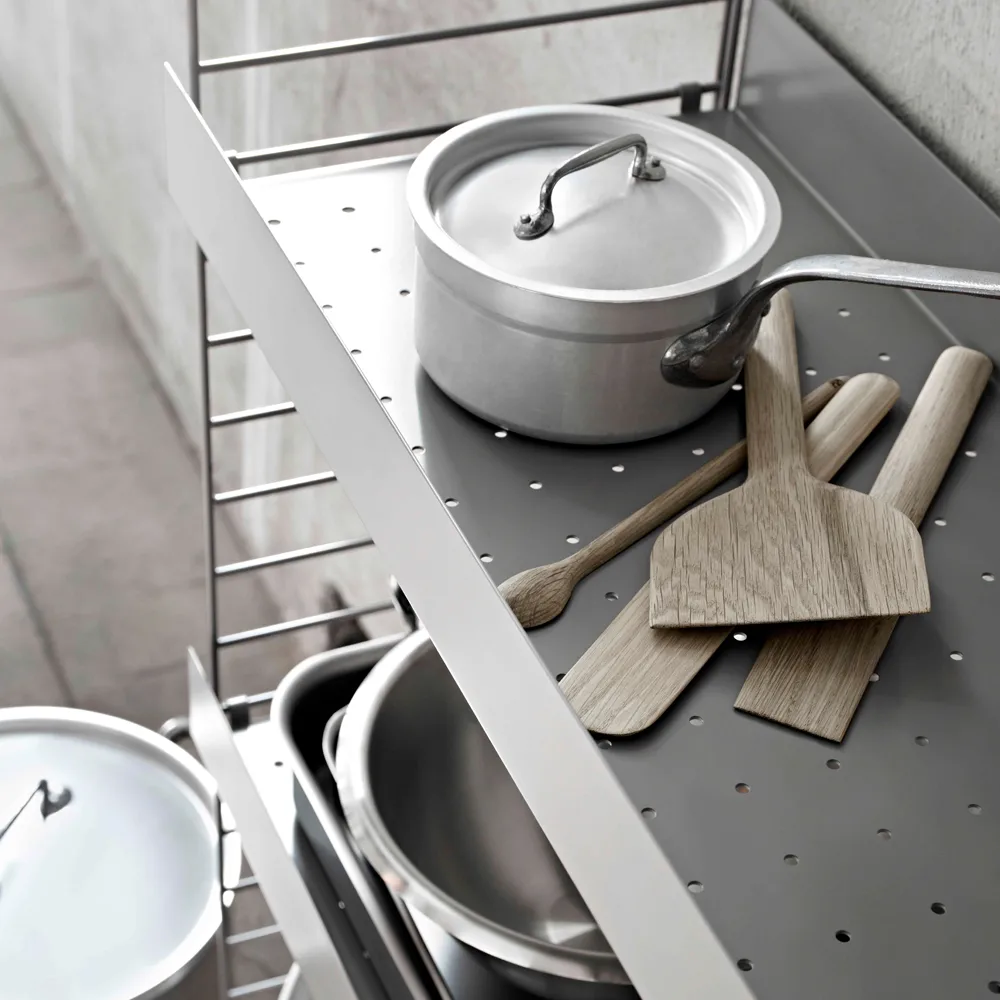 String hyllylevy metalli, valkoinen, 58x20 cm, korkea reuna String