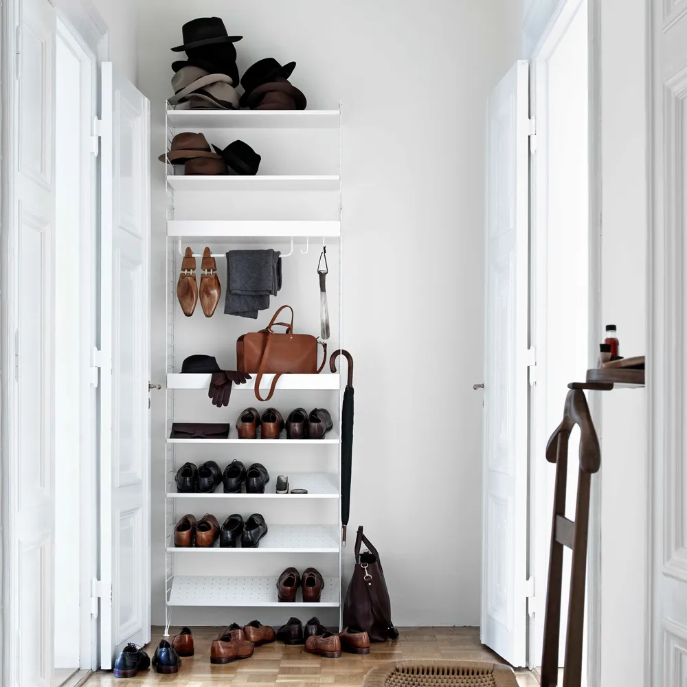 String hyllylevy metalli, valkoinen, 58x20 cm, korkea reuna String