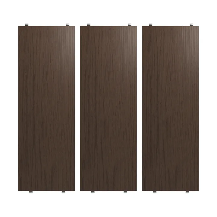 String hyllylevy - Tumma tammi, 58x20 cm, 3‑pakkaus - String