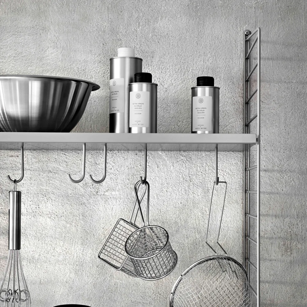 String J-koukku 5-kpl pakkaus, Harmaa String