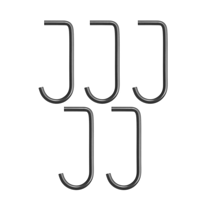 String J-koukku - musta, 5-kpl pakkaus - String