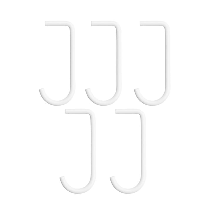 String J-koukku - valkoinen, 5-kpl pakkaus - String