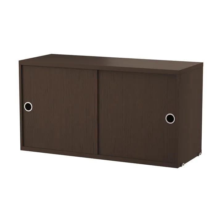 String kaappi liukuovella - Tumma tammi, 78×30 cm - String