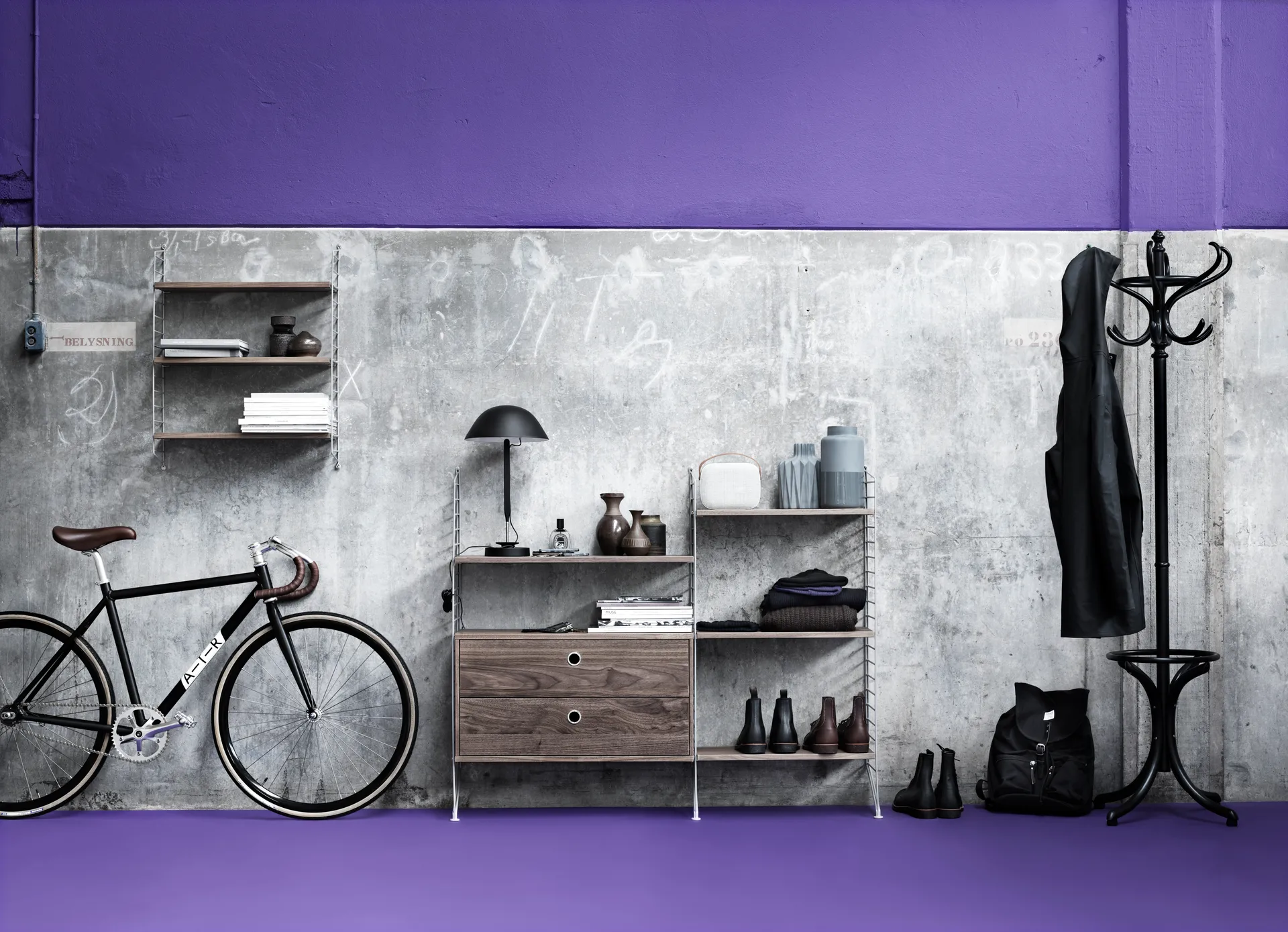 String lattiakaide, musta, 115x30 cm, 1 kpl String