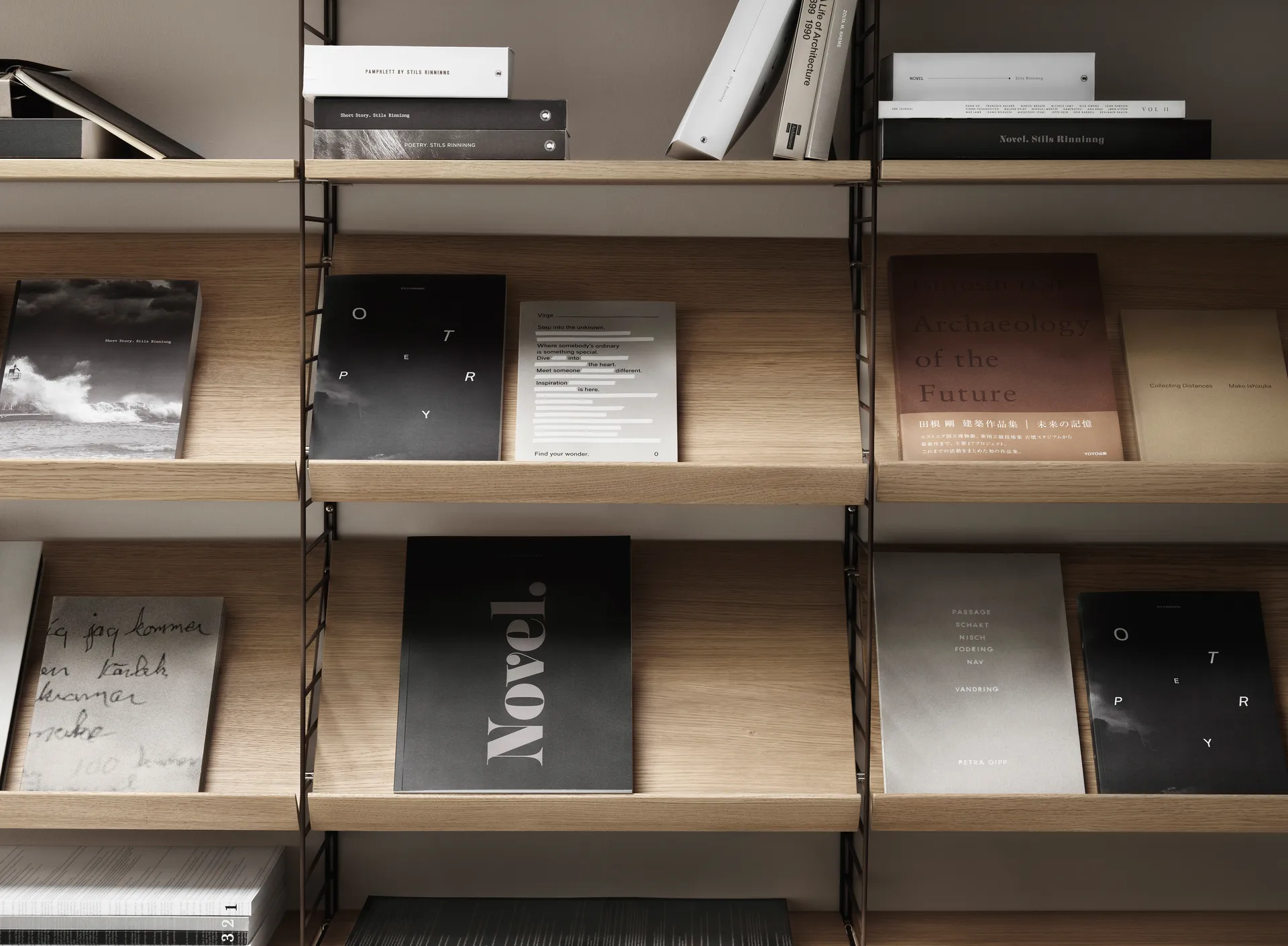 String lehtihylly puu, valkoinen, 58x30 cm String