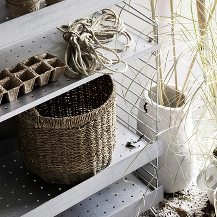 String Outdoor hyllytasot, Galvanoitu-58x30 cm-korkea reuna String