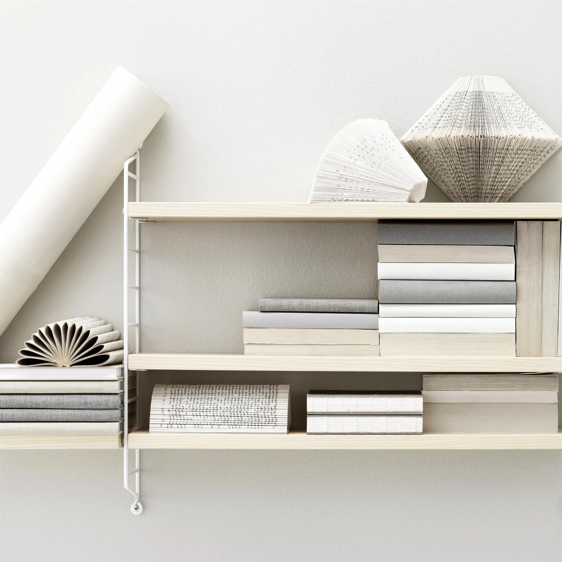 String Pocket hylly, saarni valkoinen, saarni-valkoinen String