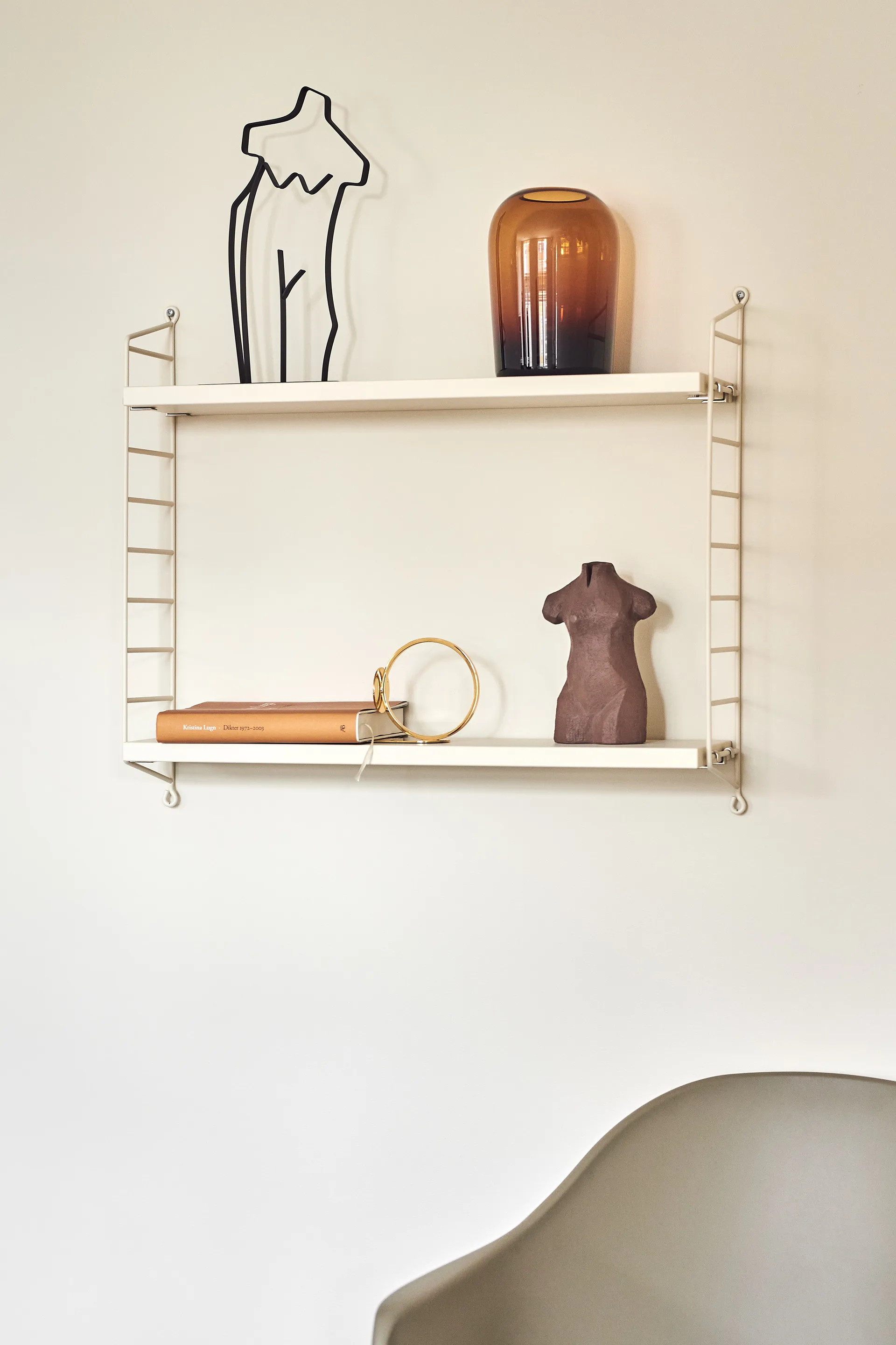 String Pocket -hylly - Special Edition, Satin Beige String