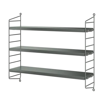 String Pocket seinähylly - Tummanharmaa - String