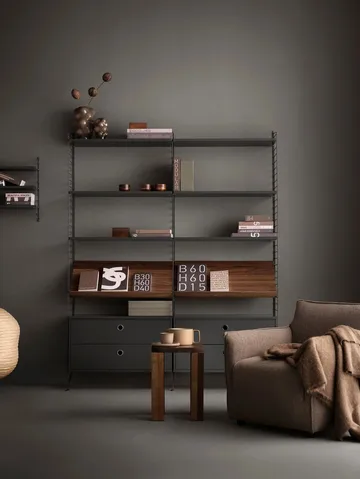 String seinäpääty - Tummanharmaa, 75x20 cm, 2-pakkaus - String