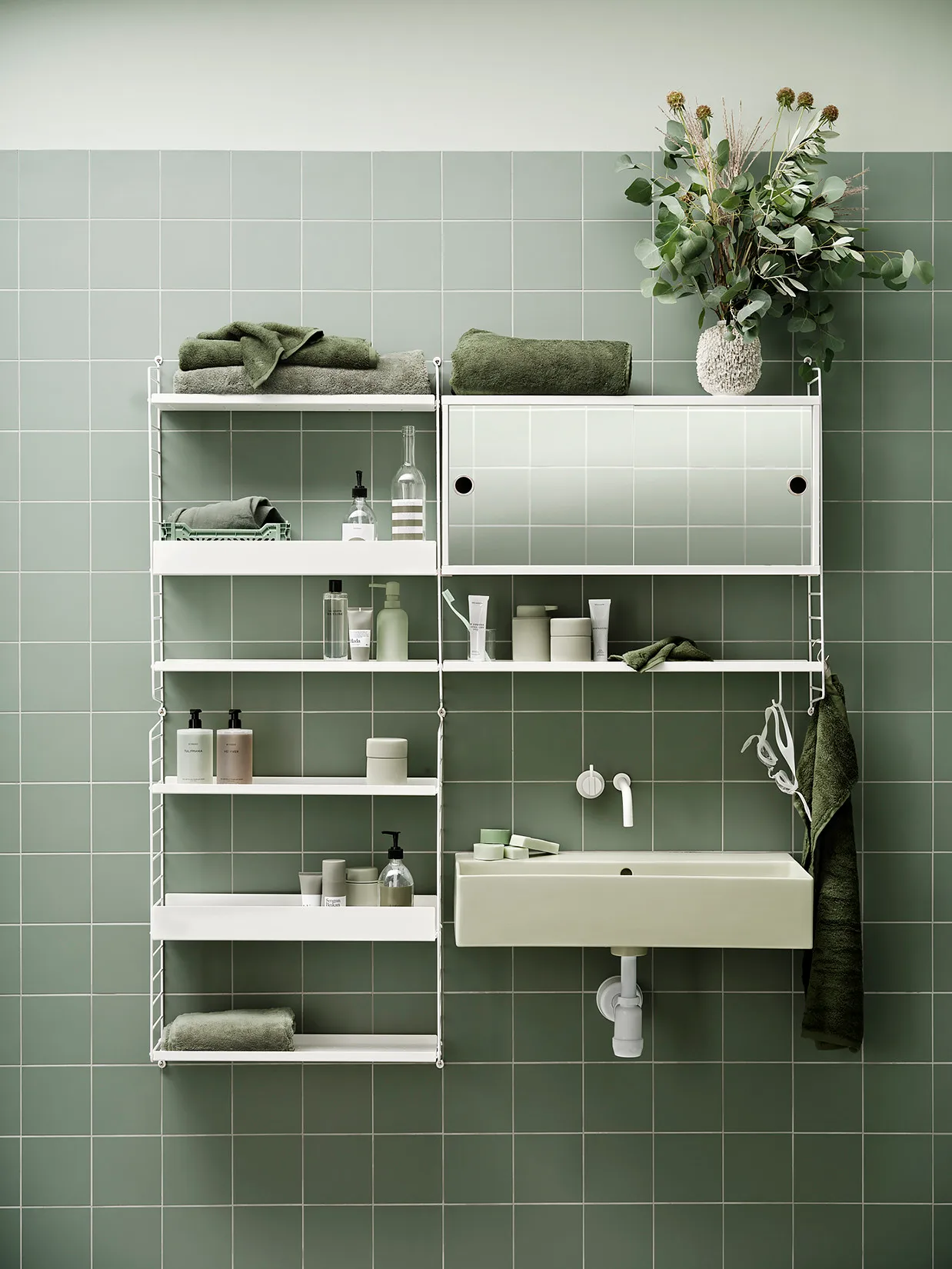 String seinäpääty, Valkoinen, 75x20 cm, 1 pakkaus String