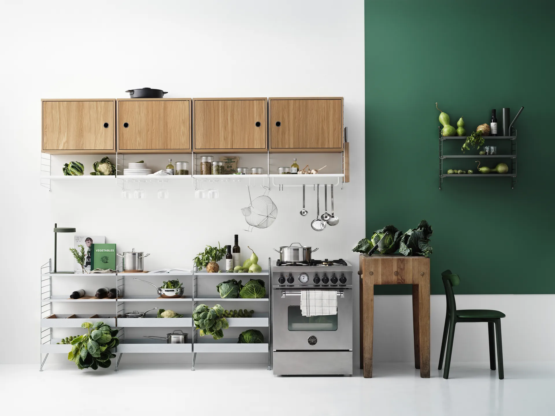 String seinäpääty, Valkoinen, 75x30 cm, 2 pakkaus String