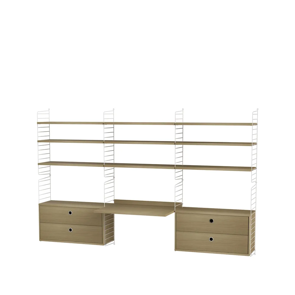 String toimisto tammi & valkoinen - Yhdistelmä F String