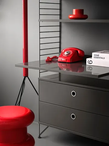 String työtaso - Tummanharmaa, 78x58 cm - String