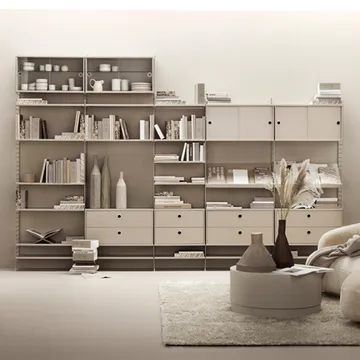 String vitriinikaappi - Saarni musta petsi, 78x30 cm - String