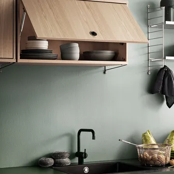 String yläkaappi - Saarni musta petsi, 78x30 cm - String