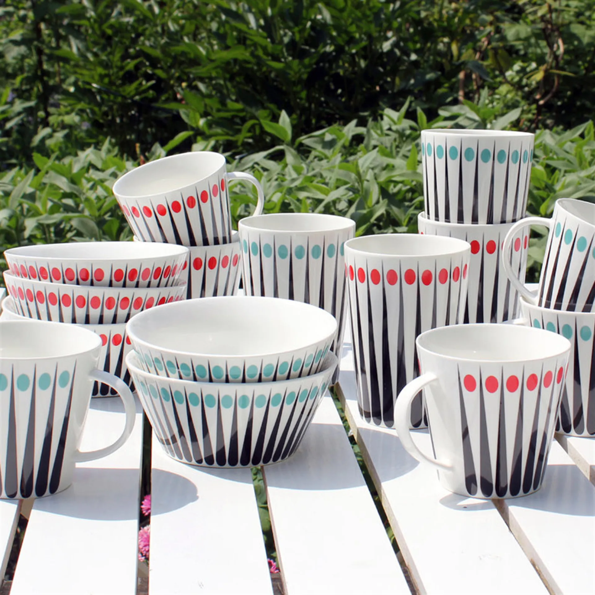 Amanda muki korkea, valkoinen-aqua (vedensininen) Superliving