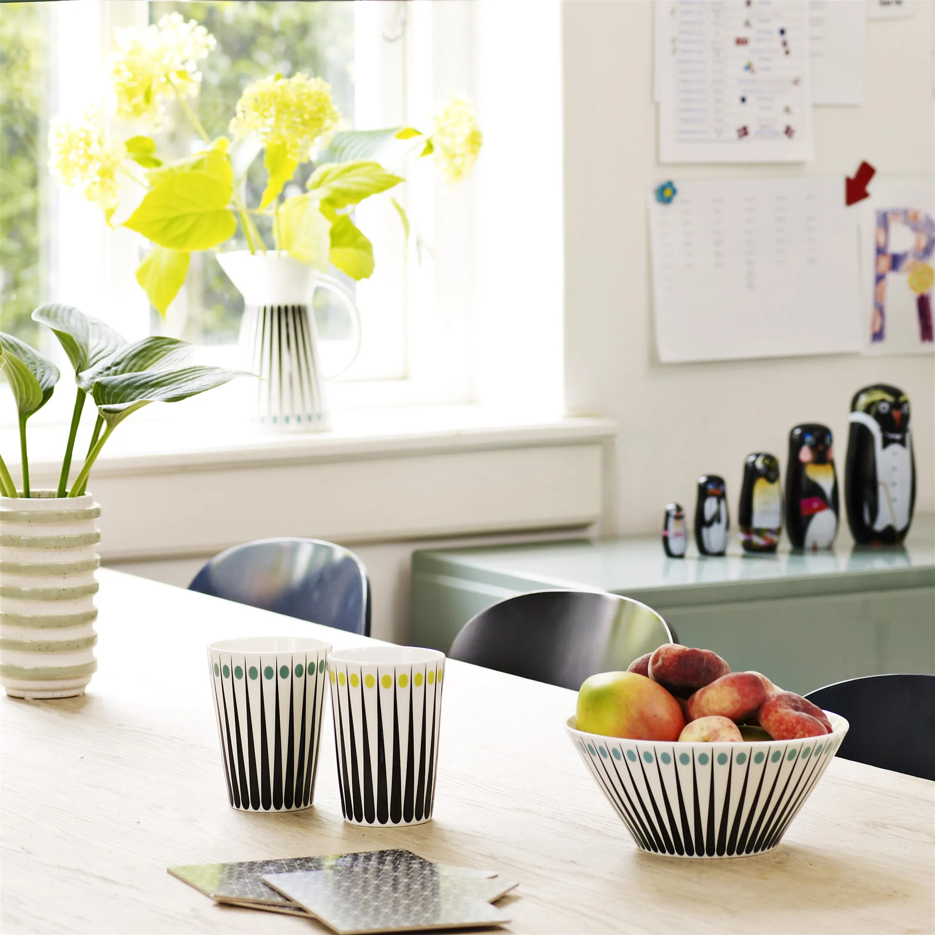 Amanda muki korkea, valkoinen-aqua (vedensininen) Superliving