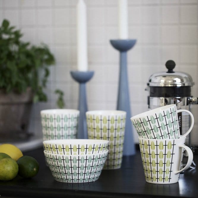 Olivia muki, valkoinen-lime Superliving