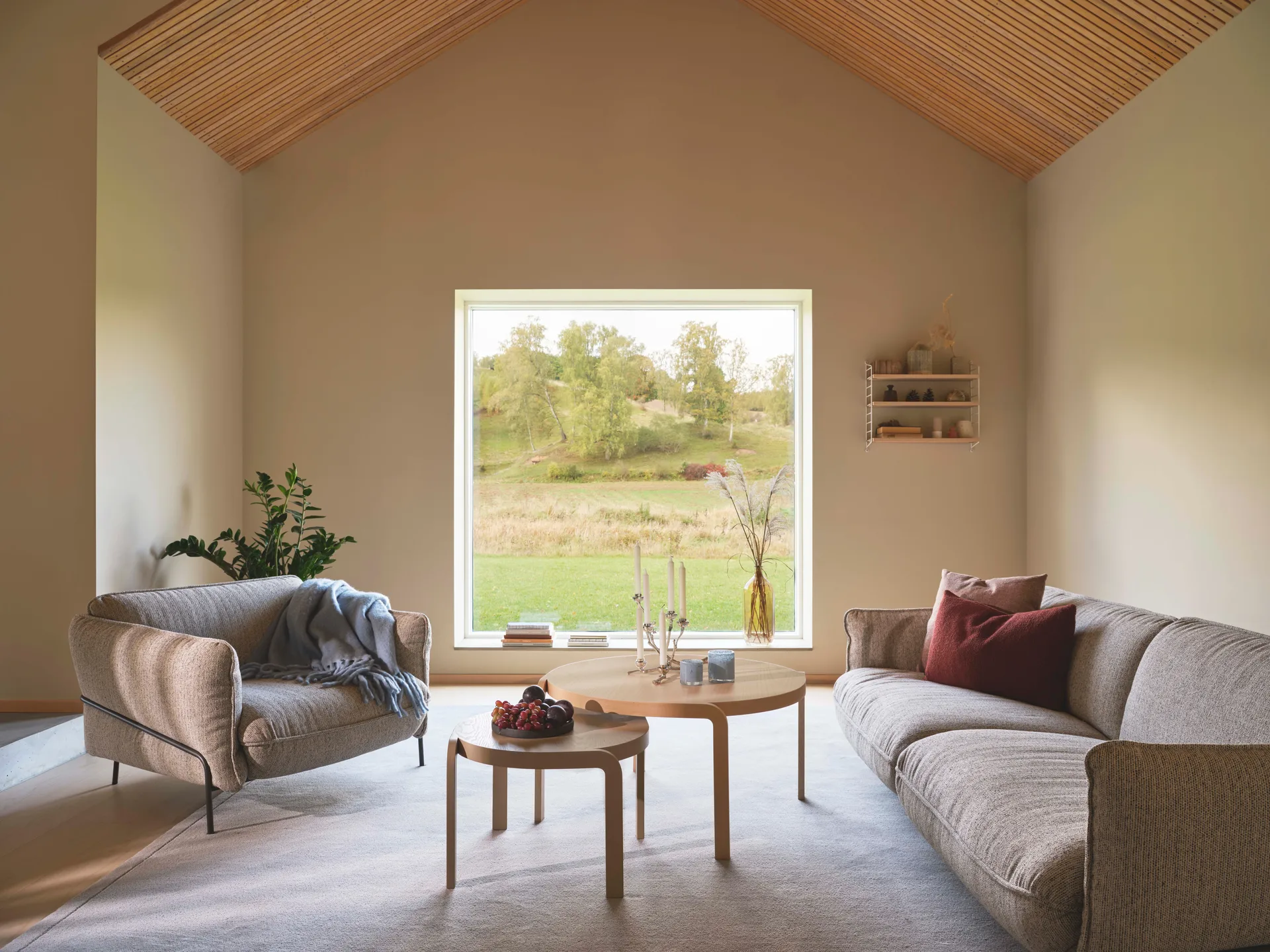 Continental sohva, Sealife Light beige/White-orkangrå Swedese