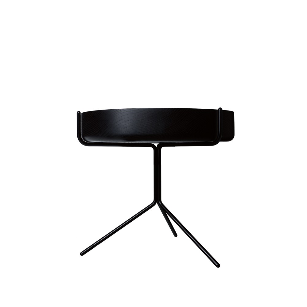 Swedese Drum pöytä Valkoiseksi-kuultolakattu-k. 36 cm-musta runko