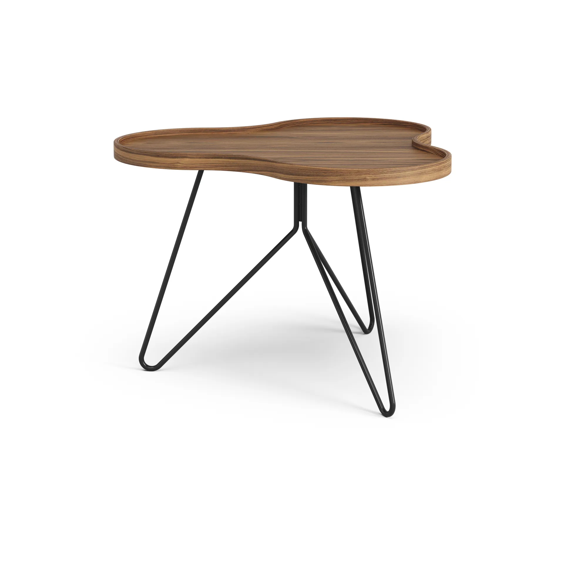 Flower mono pöytä Special Edition 62x66 cm, H45 cm-lakattu pähkinä-sävytetty mustaksi maalattu teräs Swedese