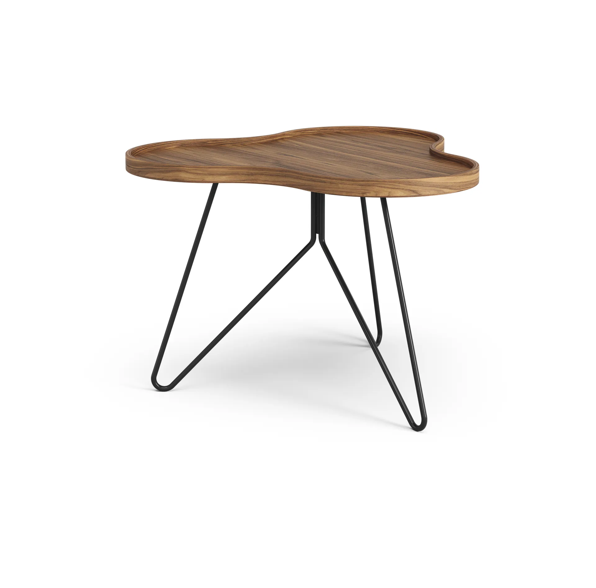 Flower mono pöytä Special Edition 62x66 cm, H45 cm-lakattu pähkinä-sävytetty mustaksi maalattu teräs Swedese