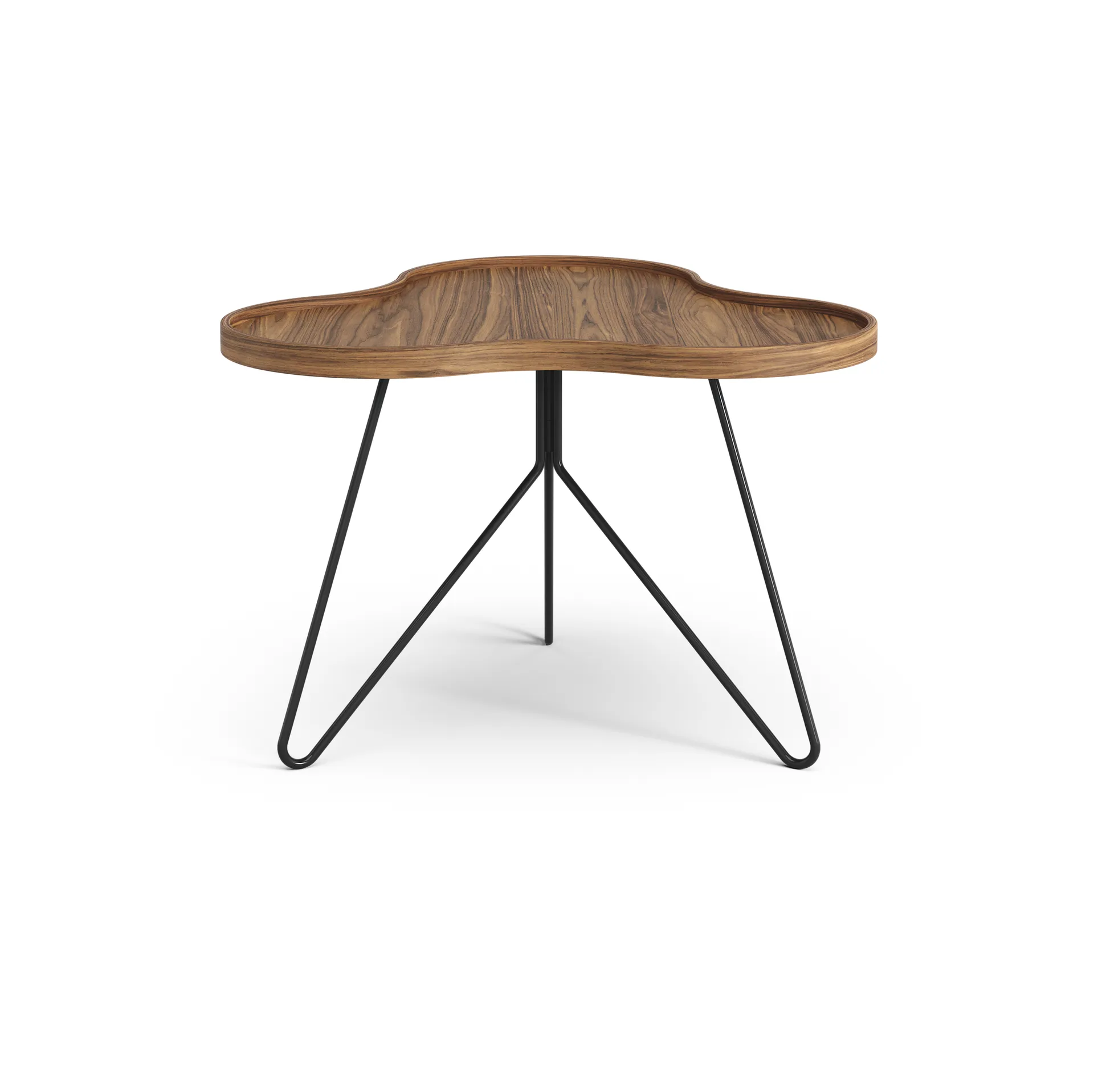 Flower mono pöytä Special Edition 62x66 cm, H45 cm-lakattu pähkinä-sävytetty mustaksi maalattu teräs Swedese