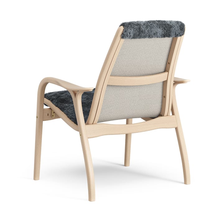 Laminett nojatuoli lakattu pyökki/lampaannahka, Charcoal (tummanharmaa) Swedese