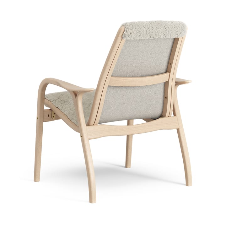 Laminett nojatuoli lakattu pyökki/lampaannahka, Moonlight (beige) Swedese