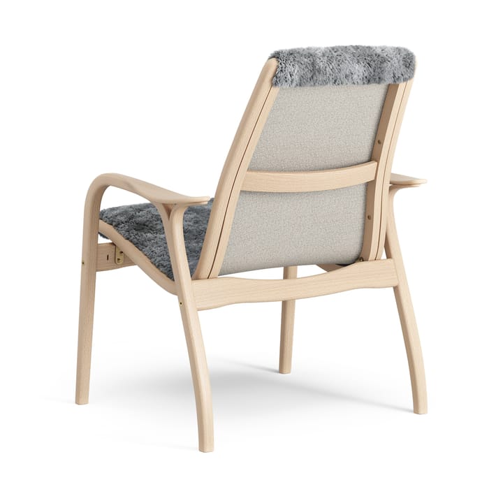Laminett nojatuoli lakattu pyökki/lampaannahka, Scandinavian Grey (harmaa) Swedese