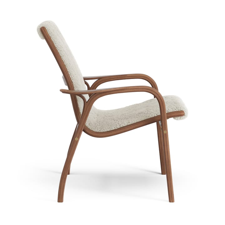 Laminett nojatuoli öljytty saksanpähkinä/lampaannahka , Moonlight (beige) Swedese