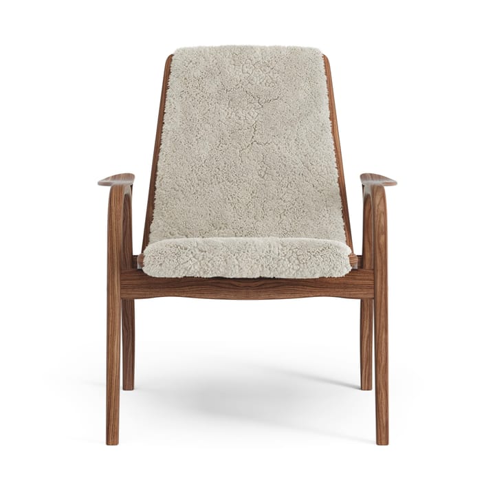 Laminett nojatuoli öljytty saksanpähkinä/lampaannahka , Moonlight (beige) Swedese