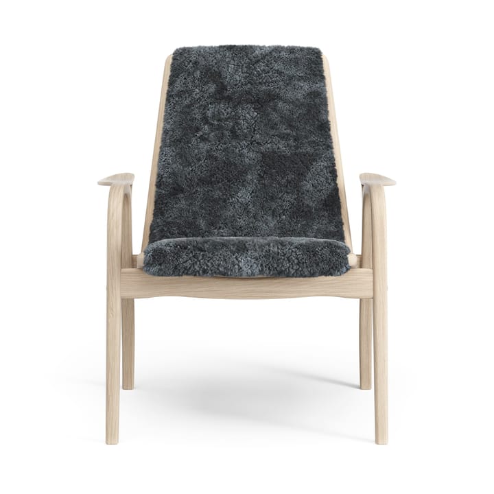Laminett nojatuoli valkopigmentoitu tammi/lampaannahka, Charcoal (tummanharmaa) Swedese