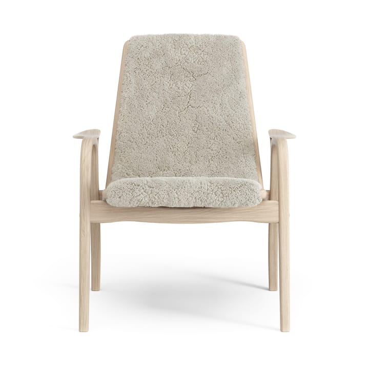 Laminett nojatuoli valkopigmentoitu tammi/lampaannahka, Moonlight (beige) Swedese