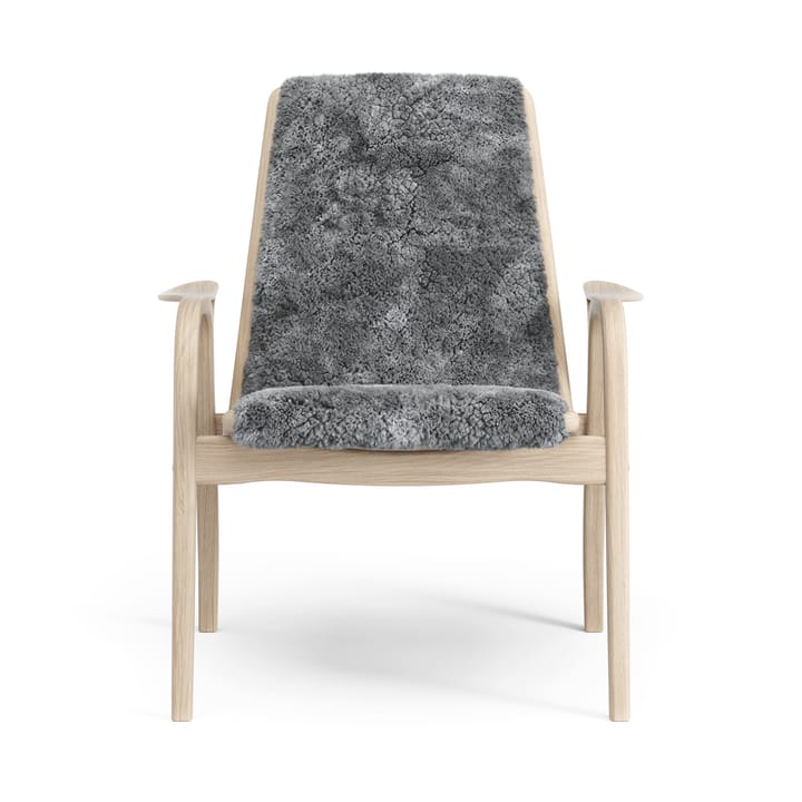 Laminett nojatuoli valkopigmentoitu tammi/lampaannahka, Scandinavian Grey (harmaa) Swedese