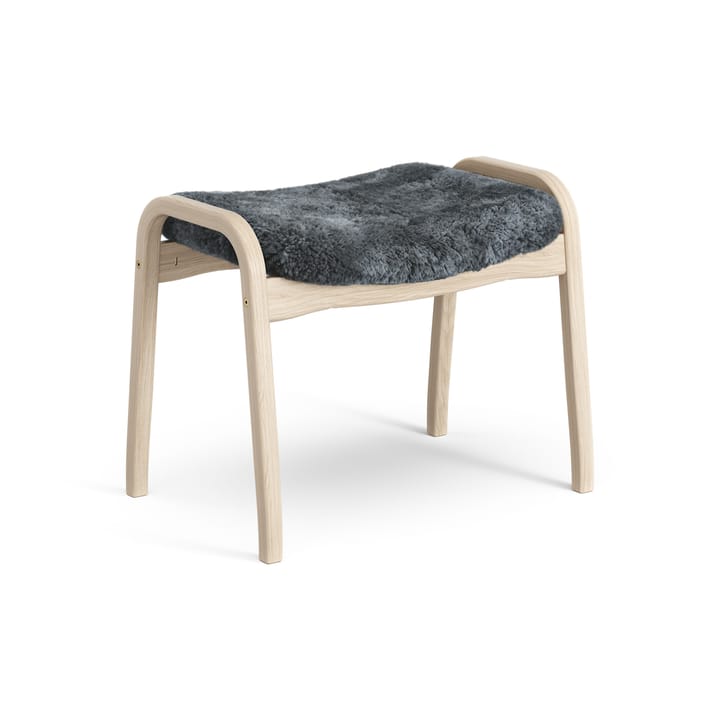 Lamino jalkarahi valkopigmentoitu tammi/lampaannahka , Charcoal (tummanharmaa) Swedese
