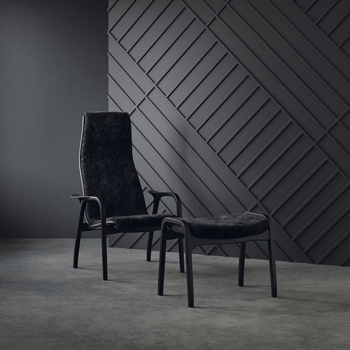 Lamino nojatuoli ja jalkarahi Black Edition, Musta Swedese