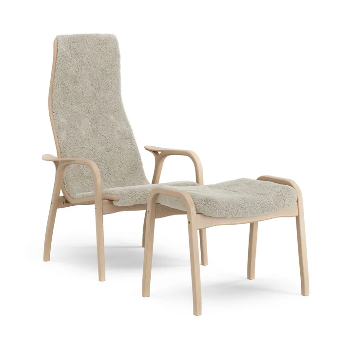 Lamino nojatuoli ja rahi lakattu pyökki/lampaannahka - Moonlight (beige) - Swedese