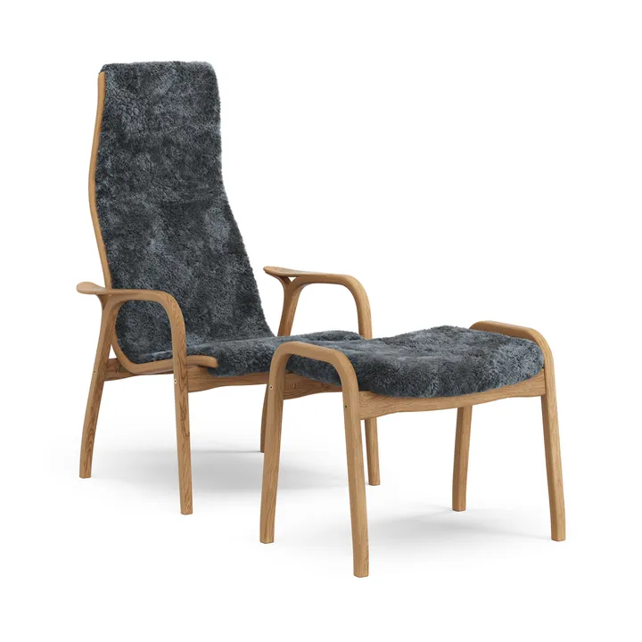Lamino nojatuoli ja rahi öljytty tammi/lampaannahka - Charcoal (tummanharmaa) - Swedese