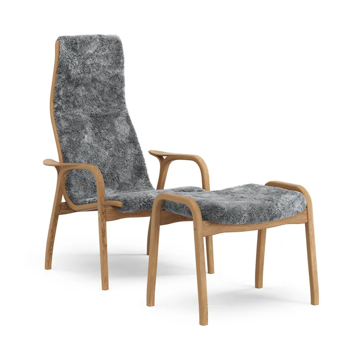 Lamino nojatuoli ja rahi öljytty tammi/lampaannahka - Scandinavian Grey (harmaa) - Swedese